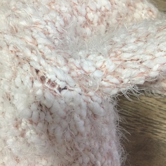 Cleo eyelash fluffy knit cardigan light pink EUC Sz S - Picture 12 of 13